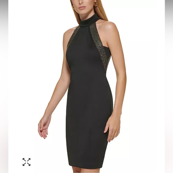 Calvin Klein Dresses & Skirts - Calvin Klein Rhinestone-Trim Halter Sheath Dress 8 Black